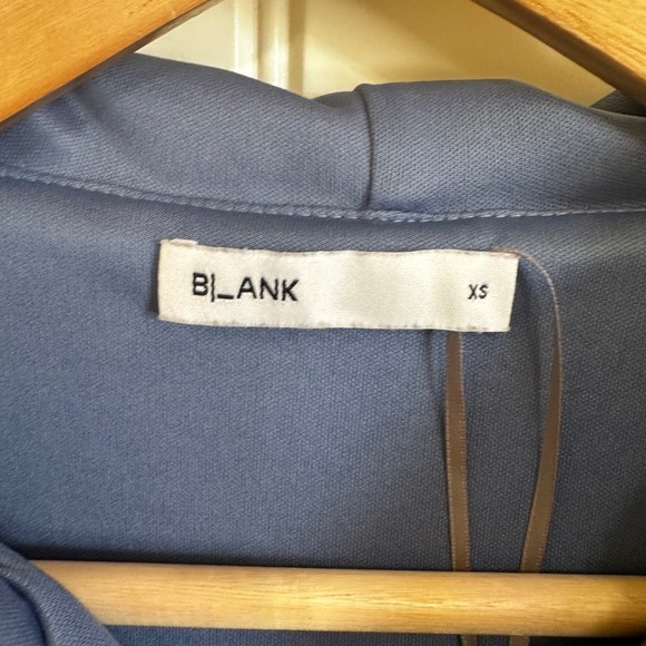 Blank Terry Cloth Cover Up‎ Dress Hooded Pockets Fringed Hem Blue XS - Picture 3 of 8